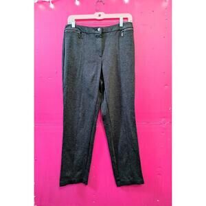 JM Collection Women's Gray Heathered Ponte-Knit Pants Size 10